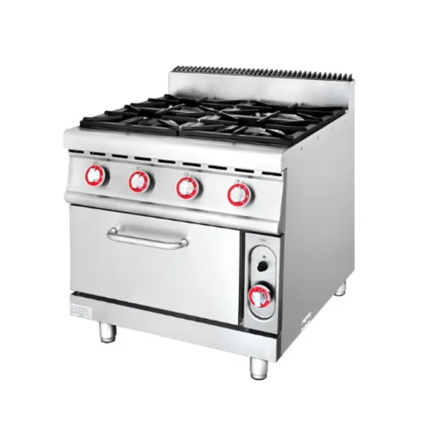 Industrial 4 Burners Gas Cooker Range With Oven