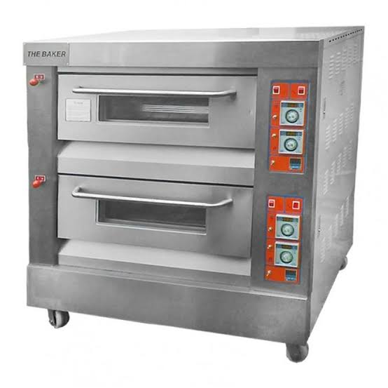 Stainless Steel 2 Layer 4 Tray Gas Oven, 2.4 KW/Hr